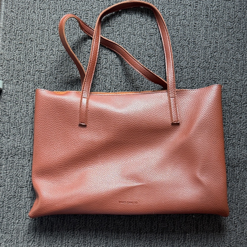 Vince Camuto Brown Tote with Black Stripe - Picture 2 of 4